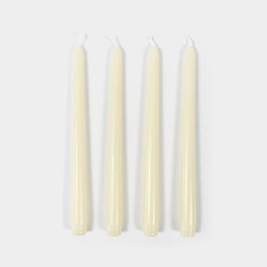 Taper Candles 4 Pack - Cream | Elegant Dinner Candles | 10-Inch, Unscented | Long Burn Time