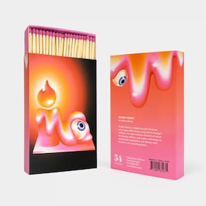 Chubby Flame Candle Matches | Extra Long 5-Inch Matches | Decorative Matchbox | 55 Safety Matches | Paulina Almira Design | Unique Gift