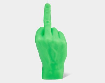 CandleHand "F*ck You" Candle - Neon Green | Real Hand Size & Texture | 7.8" Gesture Candle | Bold Gesture | Unique Gift