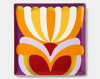 OCTAEVO Elysia Ceramic Tray, Handcrafted Decorative Trinket Dish, Gold Glaze, Luxurious Gift Box, Made in Spain