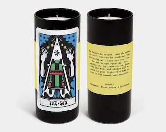 Tarot Candle - The Sun | Illustrations by Sophy Hollington | Scented Soy Wax | Tarot Reading | Mystical Home Decor | Made in USA