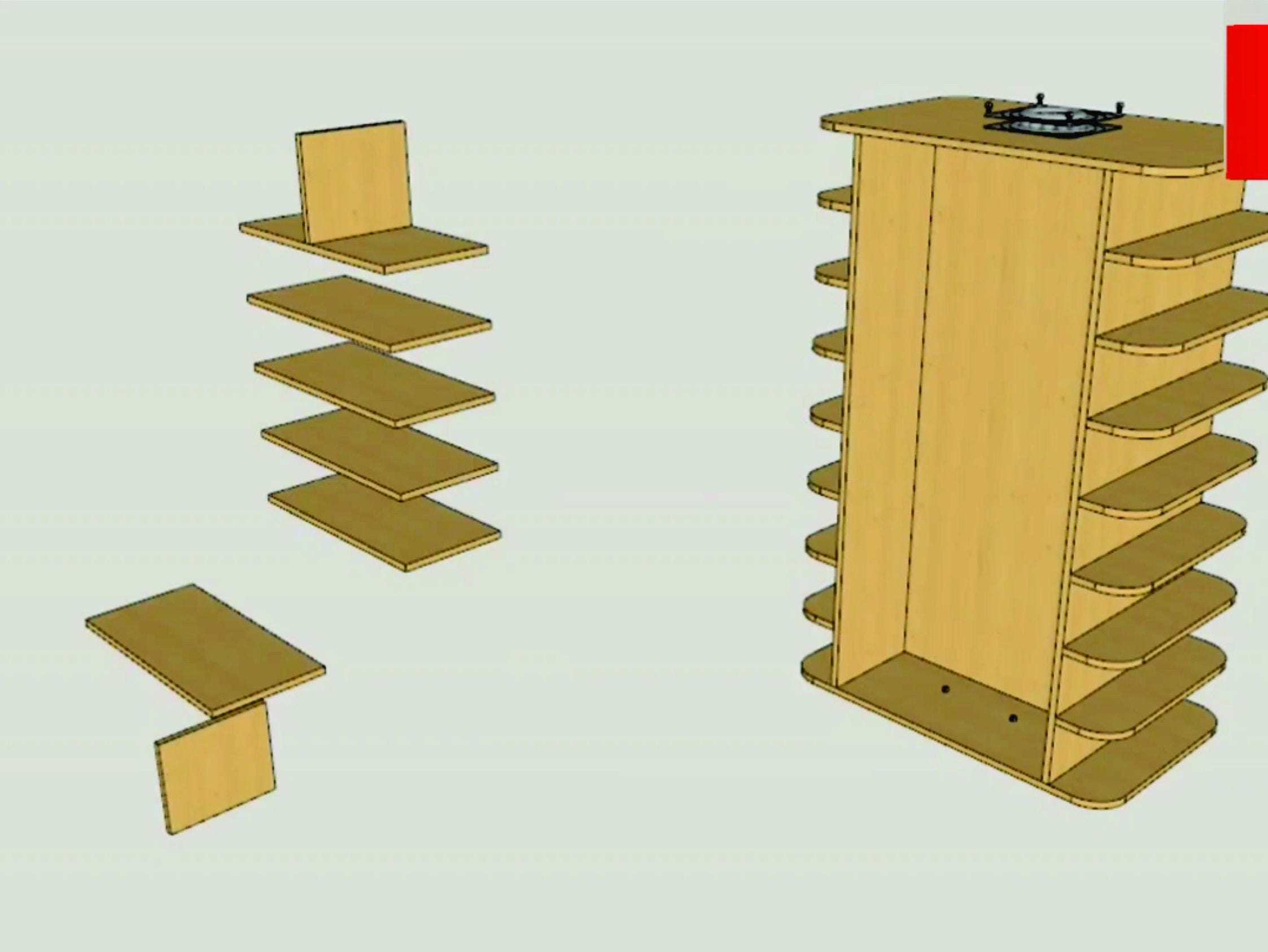 ROTATING SHOES RACK / Woodworking Plans / Plywood Project Etsy