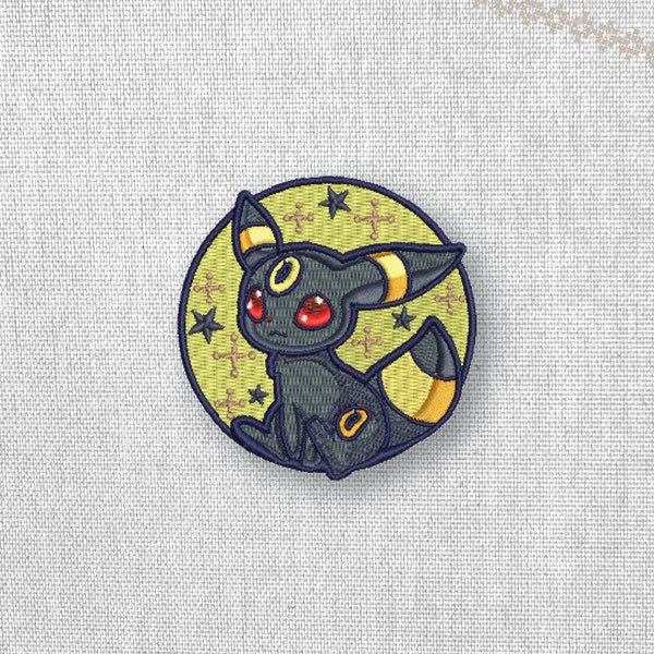 Umbreon Dark Embroidery Patch Eevee Evolution Pokémon Sew On Iron On Patch Moonlit Nocturnal Design Patch for Pokemon Lover Pokemon Decals