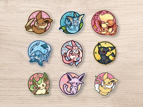 Pokemon Eevee Jolteon Flareon Vaporeon Espeon Umbreon Glaceon Leafeon  Sylveon Evolution kawaii Chibi Iron/Sew on Embroidered Patch