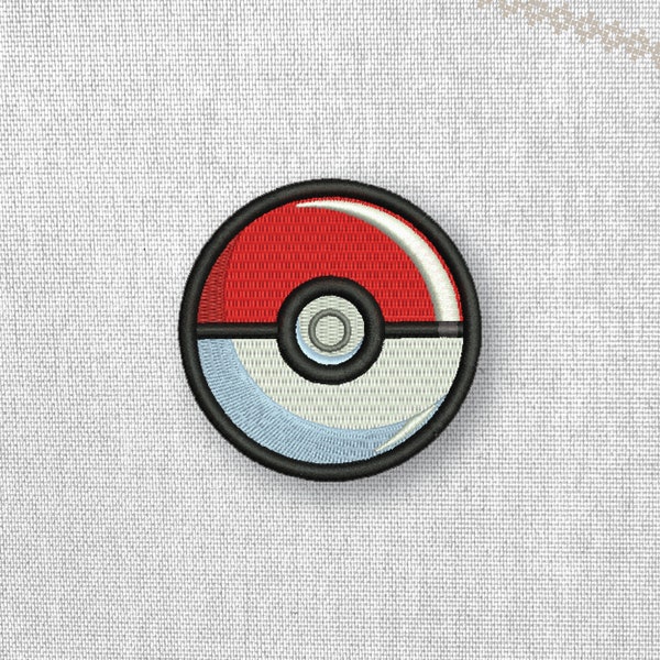 Pokeball Embroidery Patch Classic Poke Ball Pokemon Ash Ketchum Iron On Sewn On Adhesive Applique for Jacket Cap Bag Vest Fan Art