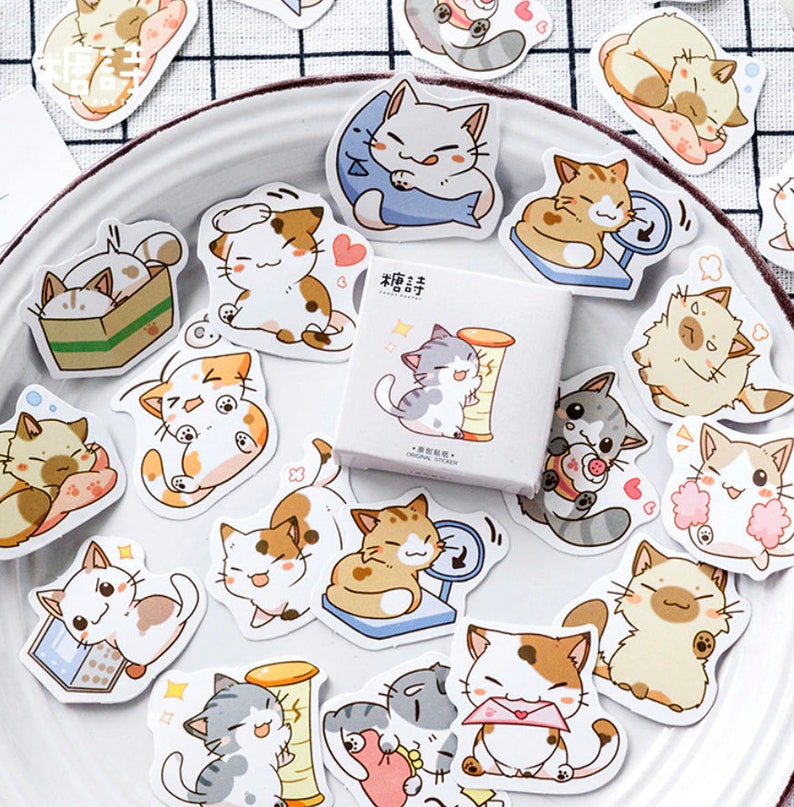 45pcs My Naughty Cats Diy Mini Paper Sticker Diary Album Scrapbooking Decoration Sticker Kawaii Stationery