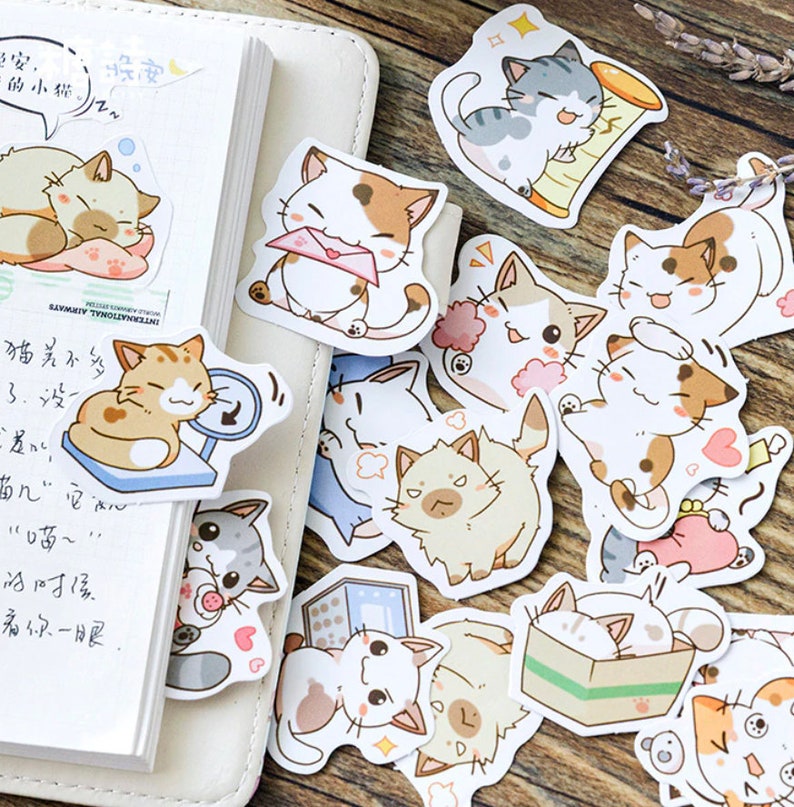 45pcs My Naughty Cats Diy Mini Paper Sticker Diary Album Scrapbooking Decoration Sticker Kawaii Stationery