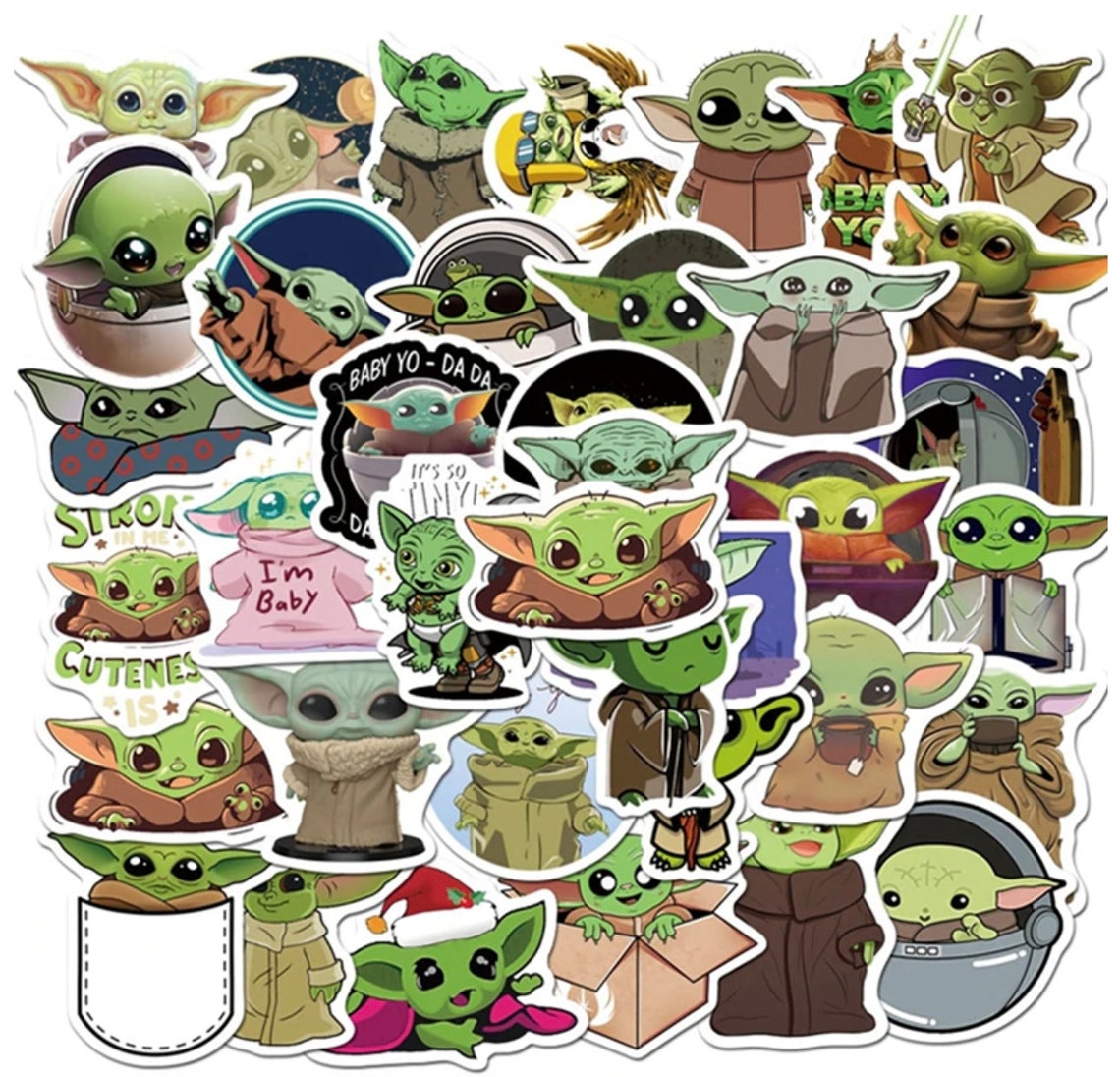 Pack of 50 Baby Yoda Matte Vinyl Waterproof Stickers 50 | Etsy