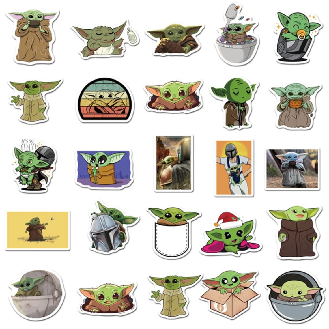 Pack of 50 Baby Yoda Matte Vinyl Waterproof Stickers 50 Etsy