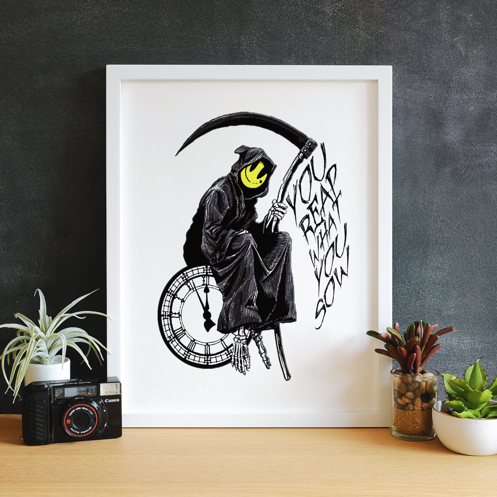 Set Of 4 Pack Bundle 1 Happy Reaper Download Black And Yellow Etsy