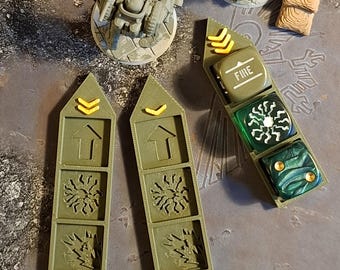 Konflikt47 Dice Trackers, 12 x Rank, Orders, Rift, and Pins, 17mm Slots, Tabletop Organization