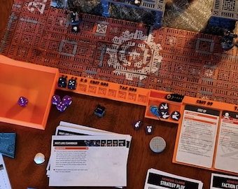 Strait - Full Set. Kill Team Command Centre 2024.  Score Tracker, Medium Dice Rolling tray, Token tray and Ops card holder set.