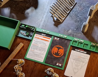 L Shape - Full Set. Kill Team Command Centre 2024.  Score Tracker, Medium Dice Rolling tray, Token tray and Operations card holder set.