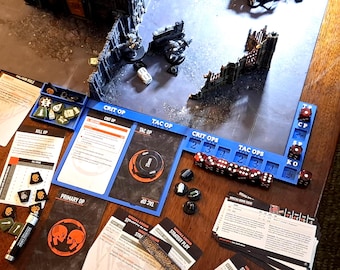 L Shape. Kill Team Command Centre - For Kill Team 2024.  L shape Score Tracker, Token Tray and Ops Card Holder Set. Dice based tracker.