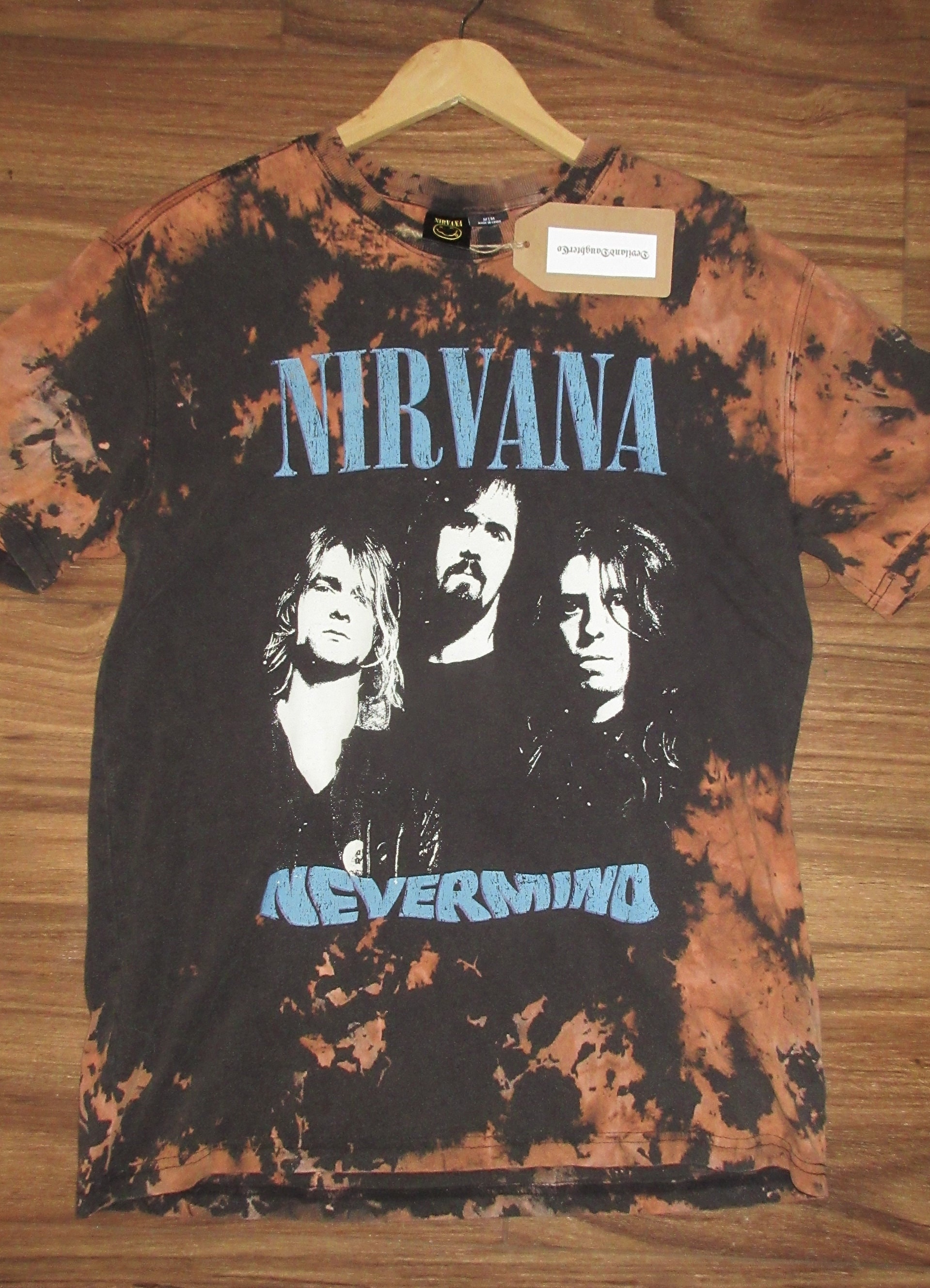 NIRVANA Band Tee Nevermind Reverse Dye Vintage Style - Etsy