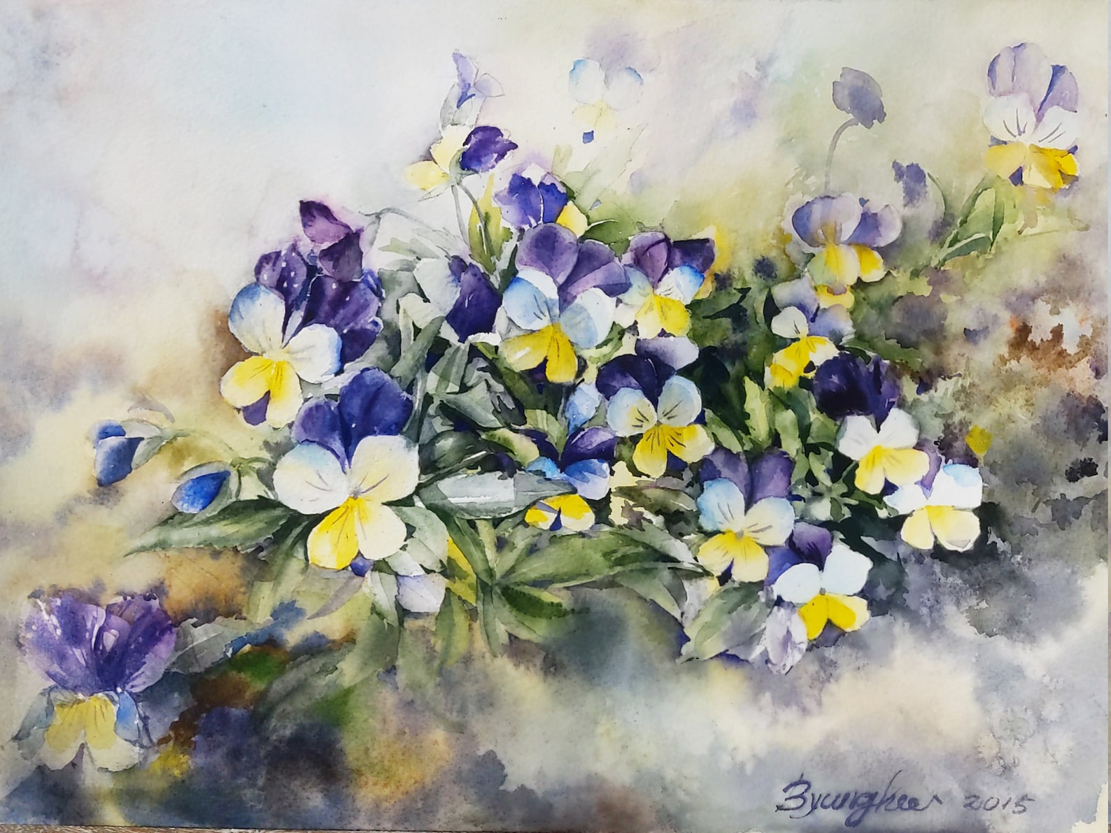 Wild Pansy Original Watercolor Painting Flower Art Etsy Il 1588xN.2835286964 Qsgu