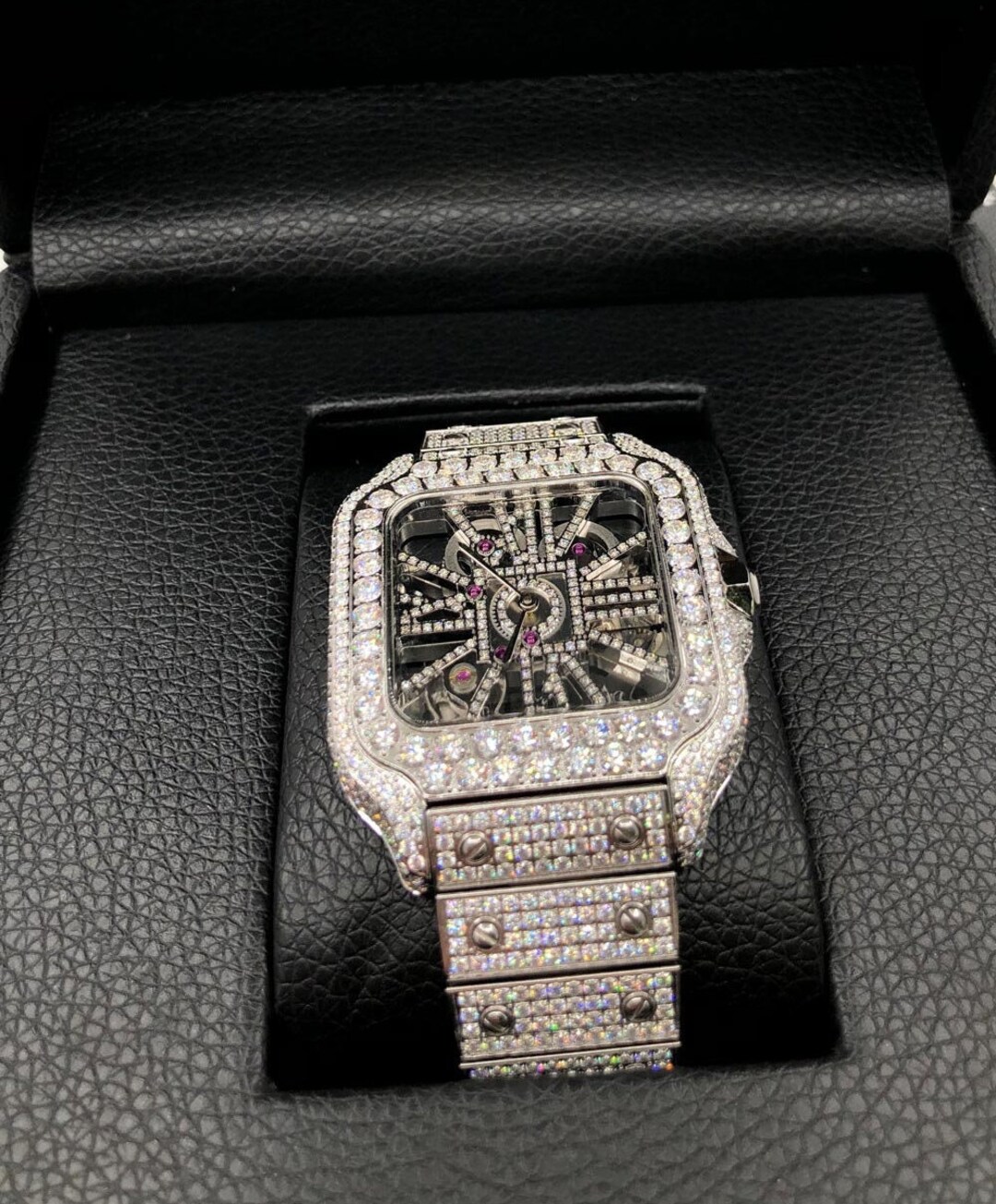 Fully Iced Out VVS Moissanite Diamond Automatic Movement Watch Burst ...