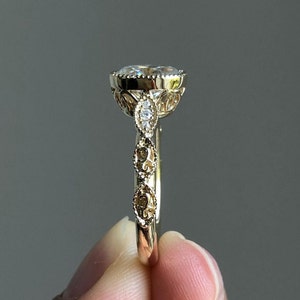 Vintage Oval Moissanite Engagement Ring 14K Solid Gold 8x6 Oval ...
