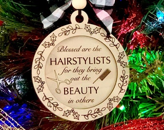 Hairstylist Christmas Ornament SVG File for Glowforge, 2 Layers
