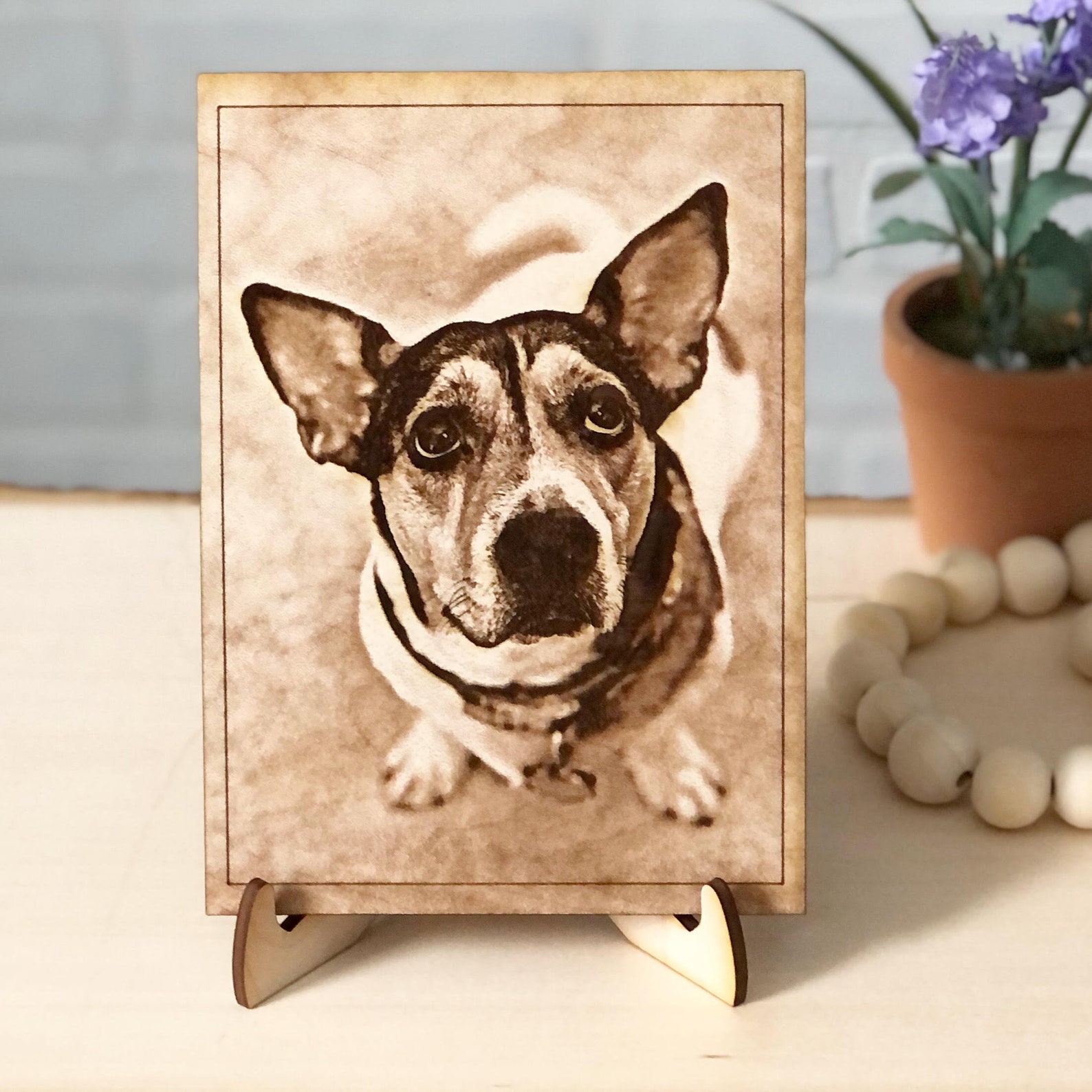 Wood Engraved Pet Photo, Laser Engrave Pet Portrait, Pet Memorial Etsy
