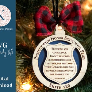 Police Officer, First Responder Christmas Ornament SVG, Two Layers, For Glowforge, Laser Cutters