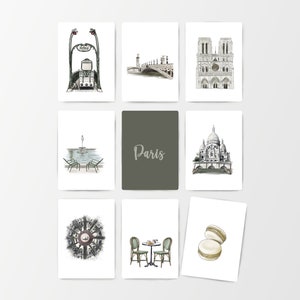 PARIS - Lot de 9 cartes