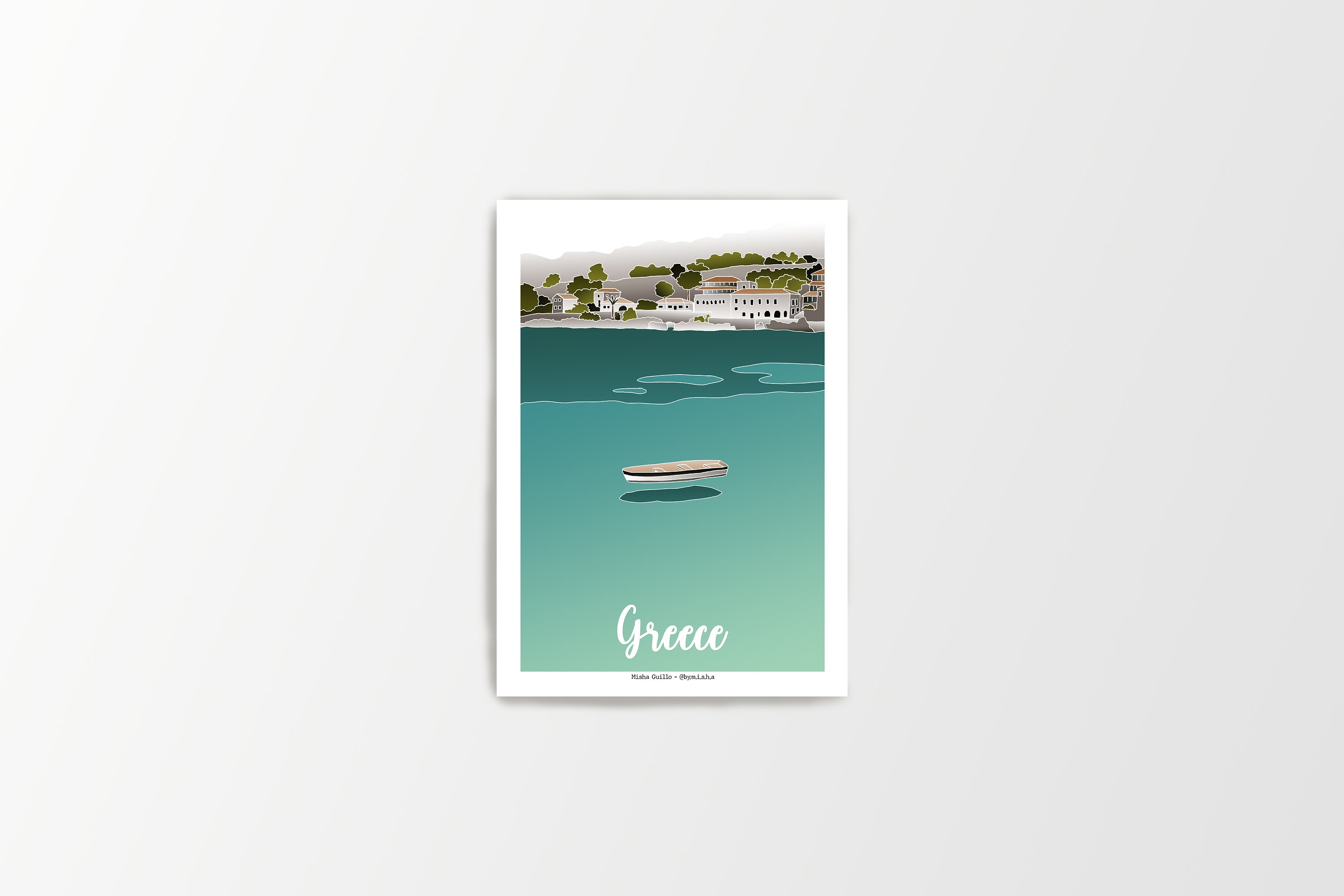 Greece Small Boat - Affiche A4