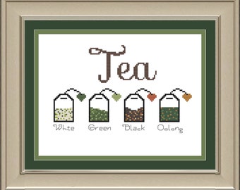 Basic Teas Cross Stitch Pattern PDF | Instant Download