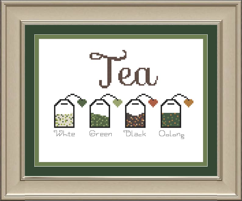 Basic Teas Cross Stitch Pattern PDF | Instant Download - Etsy