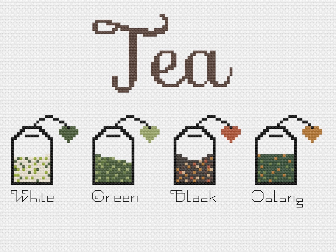 Basic Teas Cross Stitch Pattern PDF Instant Download Etsy