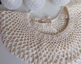 RBG favorite lace collar, Handmade crochet collar lace, beige collar lace, vintage inspired crochet collar Ivory Victorian collar Gift