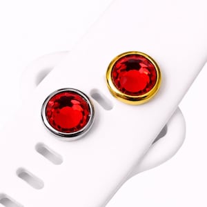 Ruby Red Birthstone Watch Band Charm – Gold or Silver