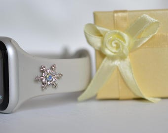 Snowflake Watch Band Charm, Jewelry Accessory Clear and Multitone Stone - 20% off when you buy any two charms at CharmsBeDazzle