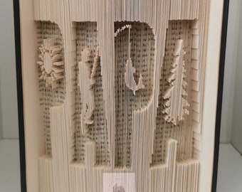 Patrón plegable de libros - Papá - Pesca - Pescado - Caña - Sol - Árbol - Cartas - Celebración - Inusual - Único - A medida - Plegado de libros - Amor