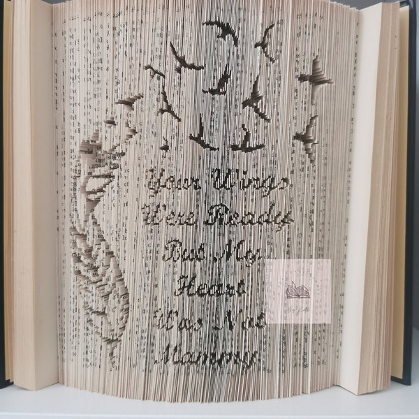 Book Folding Pattern - Your wings were ready but my heart was not - Mammy - Memorial - In memory - Love - Family - Bespoke - Unique - Art