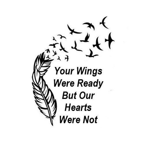 Your Wings Were Ready But Our Hearts Were Not - Book Folding Pattern - Memorial - In Memory - Love - Family - Art - Grievance - Bespoke