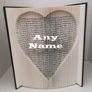 Heart Book Folding Pattern - Name inside heart - Personalised - Pattern - MMF - MMCF - Handmade - Unique - Love - Family - Friend - Gift