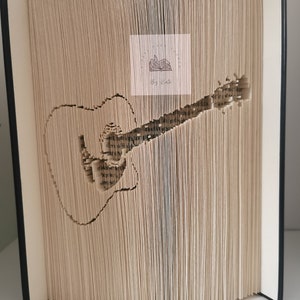 Guitar - Book folding pattern - instructions - gift - handmade - for her - for him - unusual - music - artist- singer - guitarist