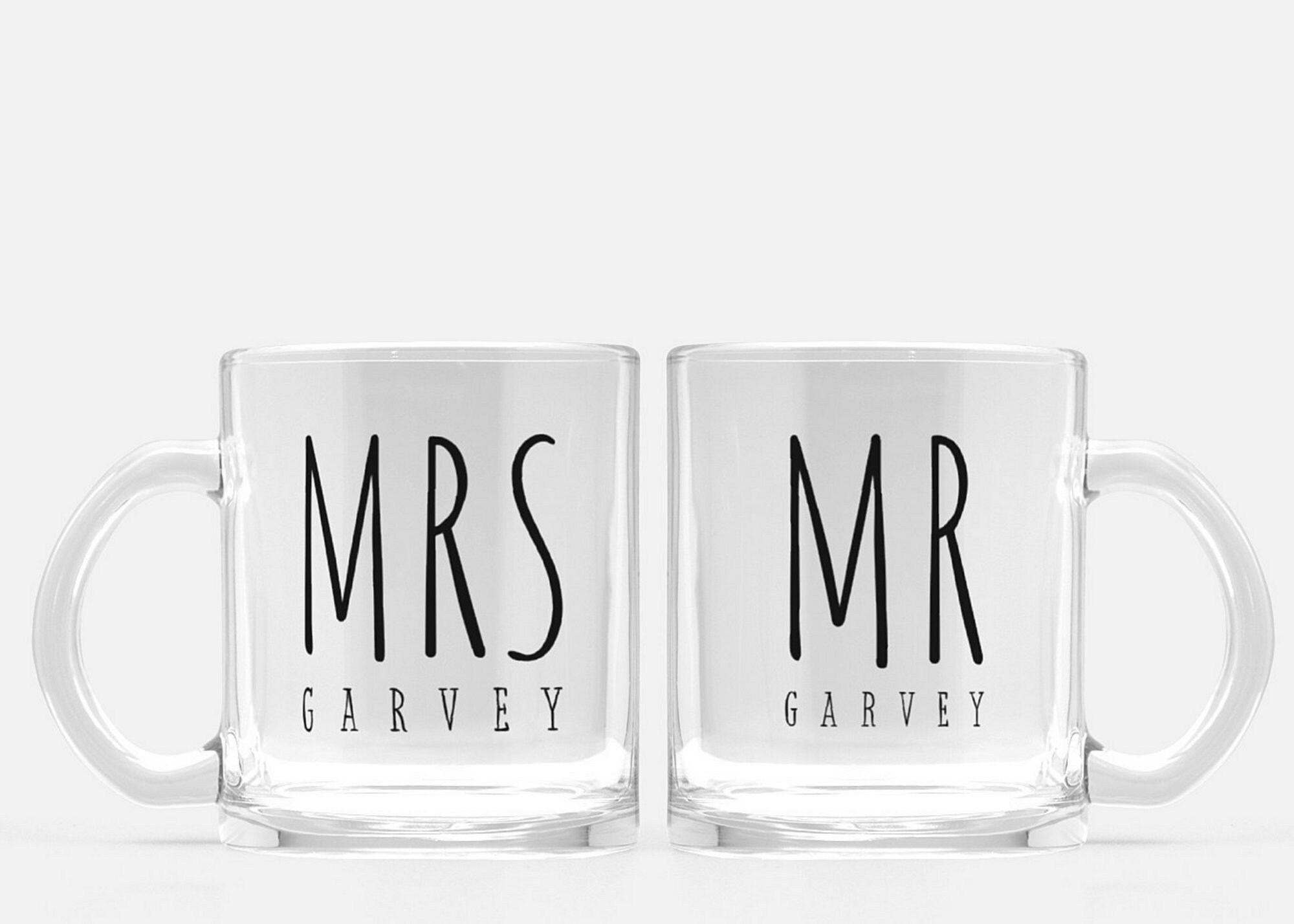 Mr. and Mrs. Mug Set Set of 2 Custom Glass Mugs Ideal For Etsy