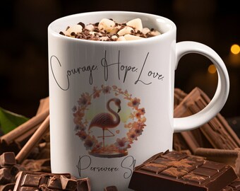 Flamingo Mug, Unique Flamingo Coffee Cup, Positive Flamingo Design Mug, Gift for Flamingo Lovers, Gift Ideas for Women, Mom Gift Flamingo