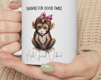 Cute Monkey Mug, Gift Coffee mug for Mom, Novelty Monkey Mug, Animal Lover Mug, Arctic Monkey Mug, Gift for Her