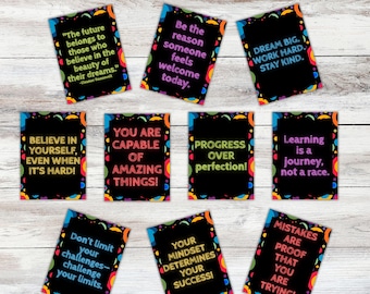 Rainbow Growth Mindset Classroom Poster Set (Digital Download)
