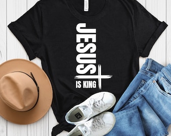 Jesus Is King T-Shirt: Black Christian Streetwear Graphic Tee