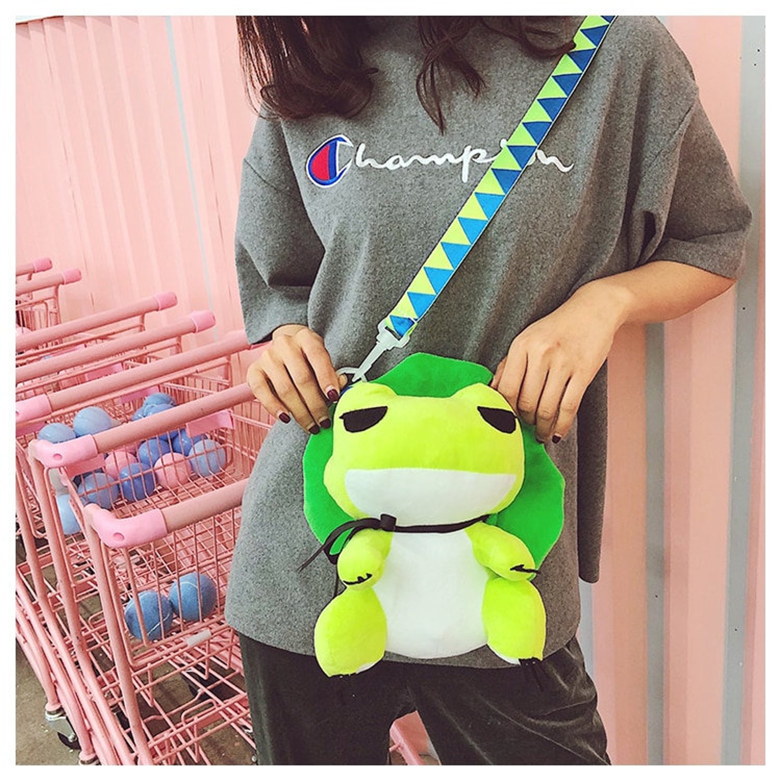 frog backpack plush