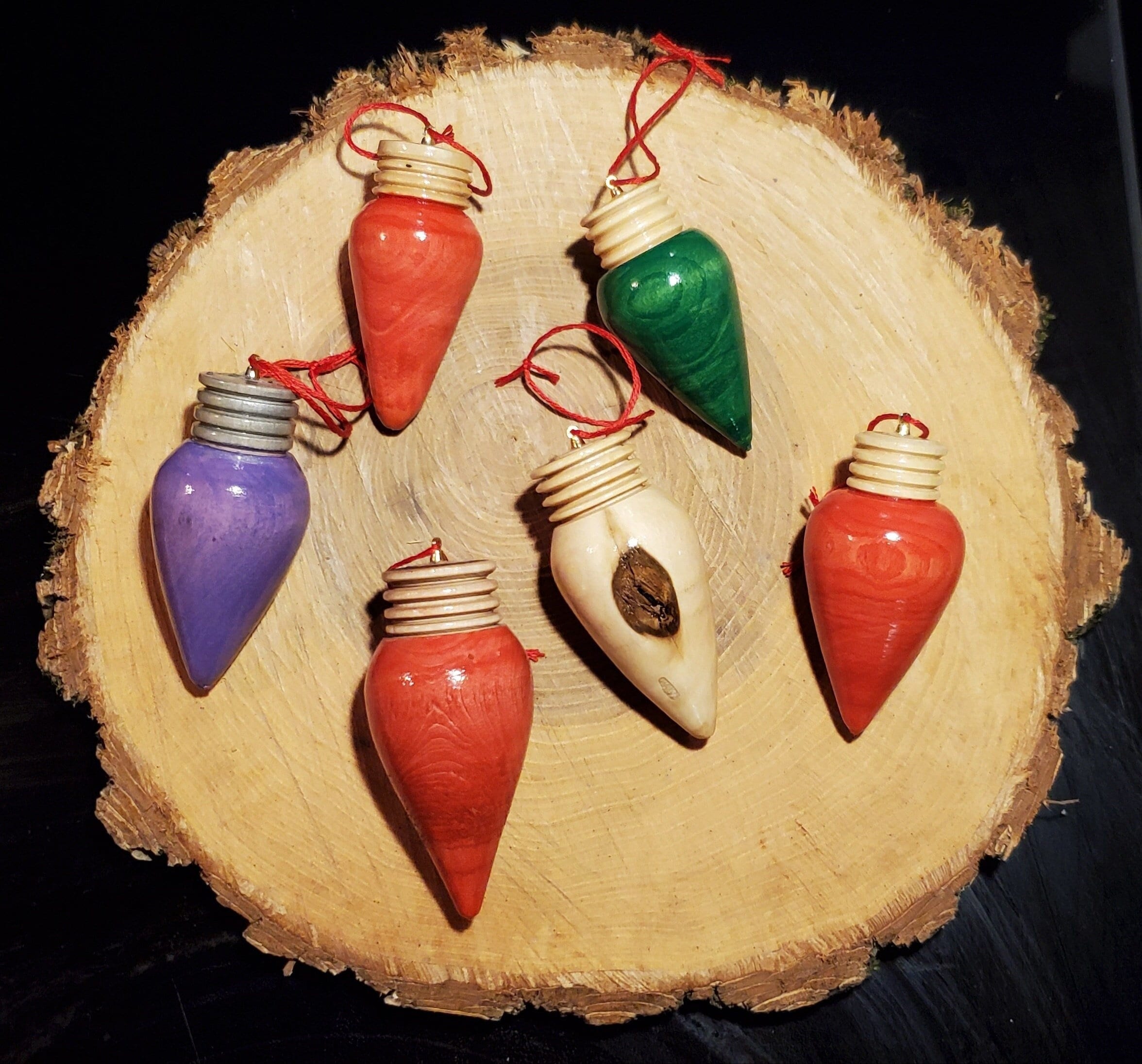 Christmas Ornaments, Set of 10 or Single Wood Ornaments, Hand