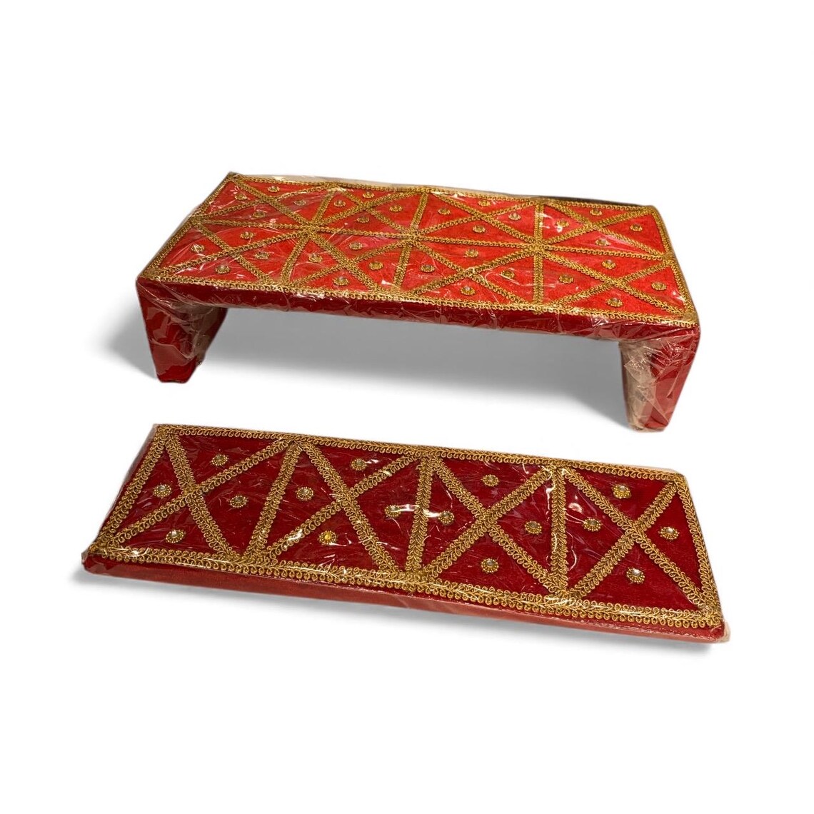Haldi Stools Asian Wedding Maiyan, Haldi, Mehandi Stool With Foot Piece Set. - Etsy