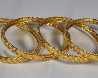 Indian,Pakistani Bangle set Gold colour { gold plated }EID gift, party wedding festive wear,Bracelet, bangree, kadde, garja, jewellery set