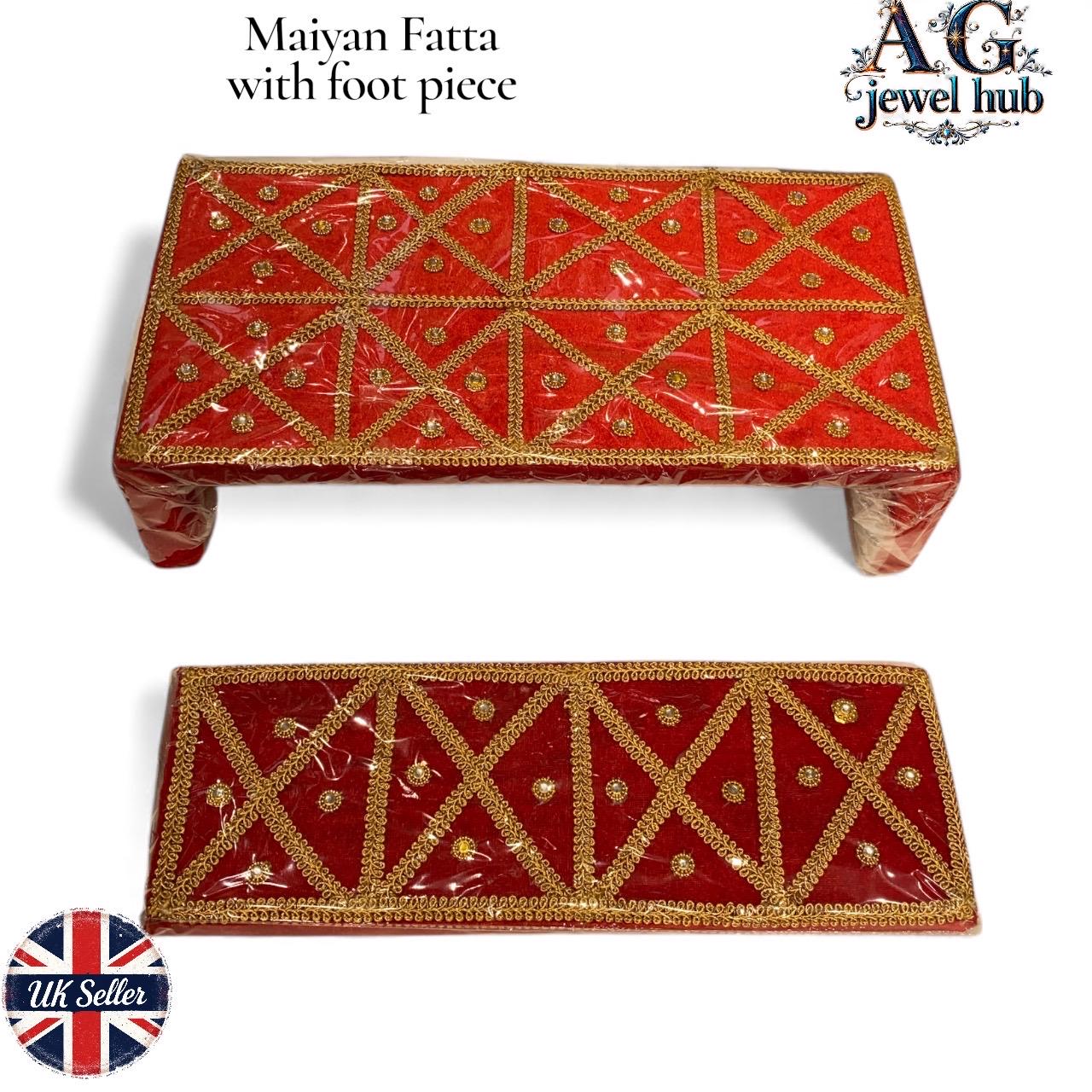 Haldi Stools Asian Wedding Maiyan, Haldi, Mehandi Stool With Foot Piece Set. - Etsy
