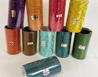 48 Coloured plain  Bangles, size 2.4 only party wear, wedding festival jewellery, colour guaranteed, bangree, churiyan, Banga