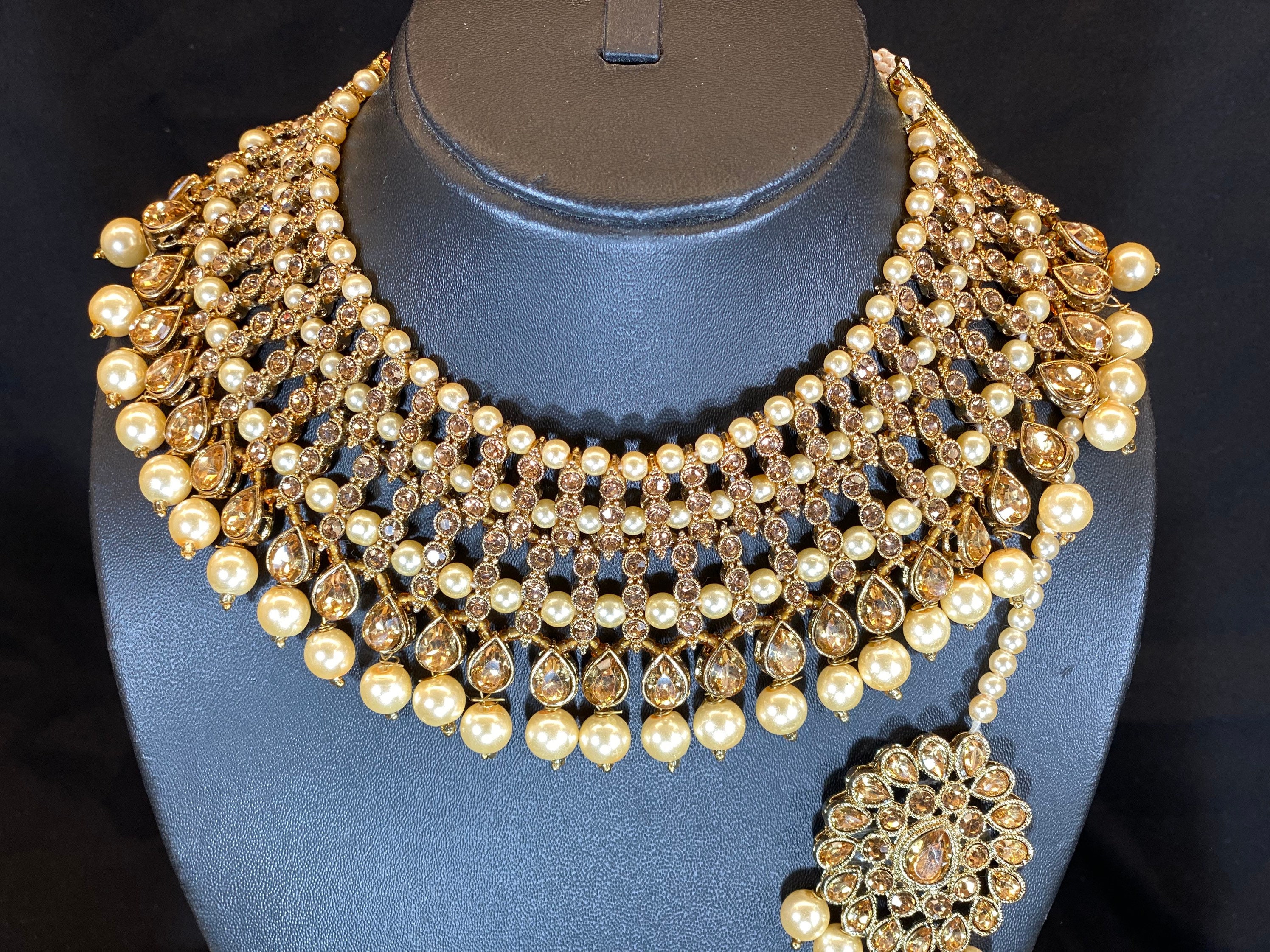 Indian Pakistani Bridal Necklace Set With Earrings and Tikka. - Etsy